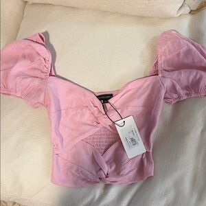 Forcast Pink Puff Sleeve Top